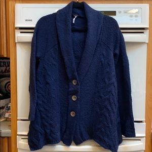 Free People Far Away Cardigan Medium Indigo
